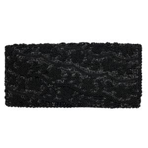 VTG La Regale Clutch Purse Black Beaded Sequins Evening Envelope Bag 10" x 4.5"